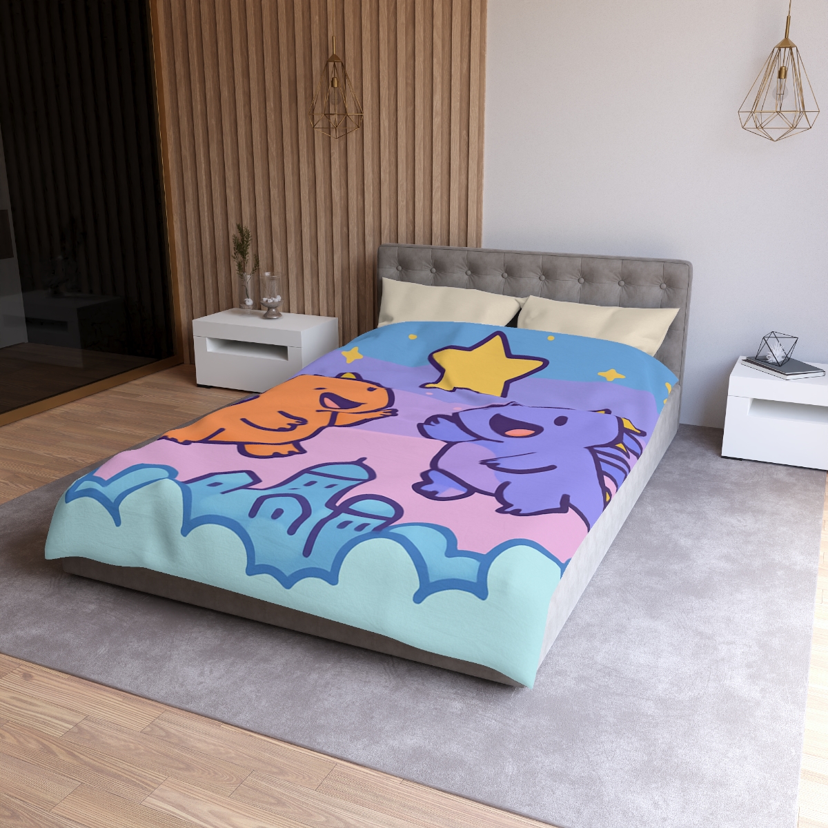 Starlight Cloud City Dragons warm winter duvets