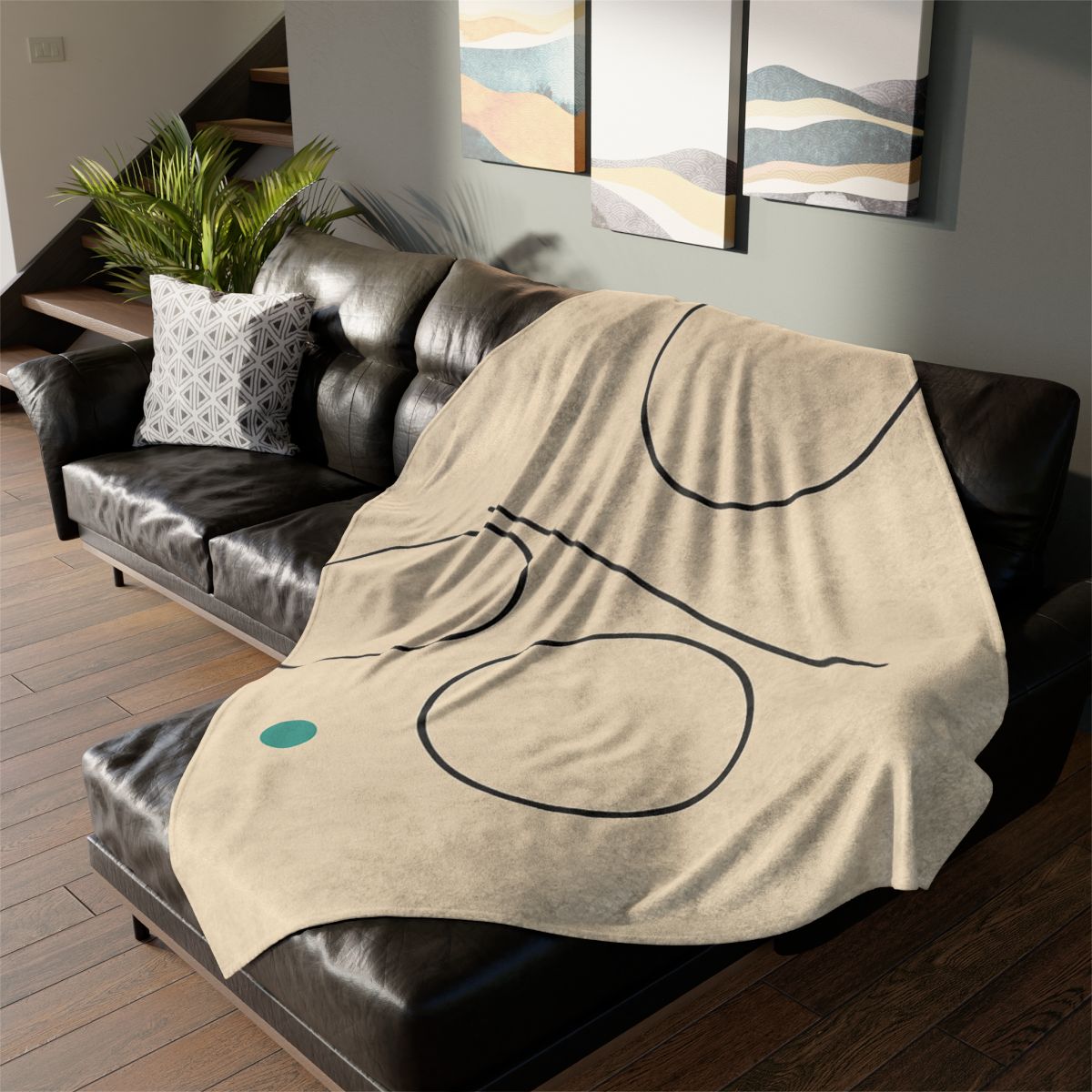 Triad Discs With Shared Tangent Line decorative home blankets