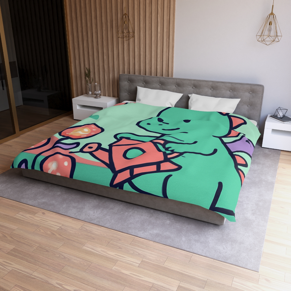 Cosmic Garden Dragon designer printed duvets