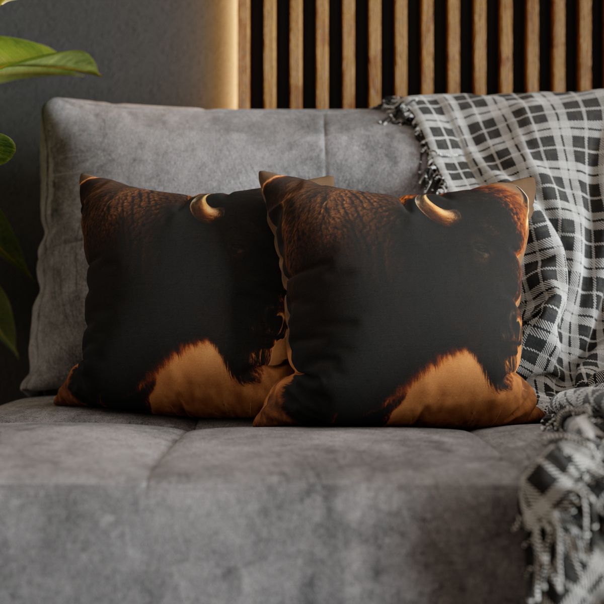 Prairie Thunder Bison soft cotton pillow cases