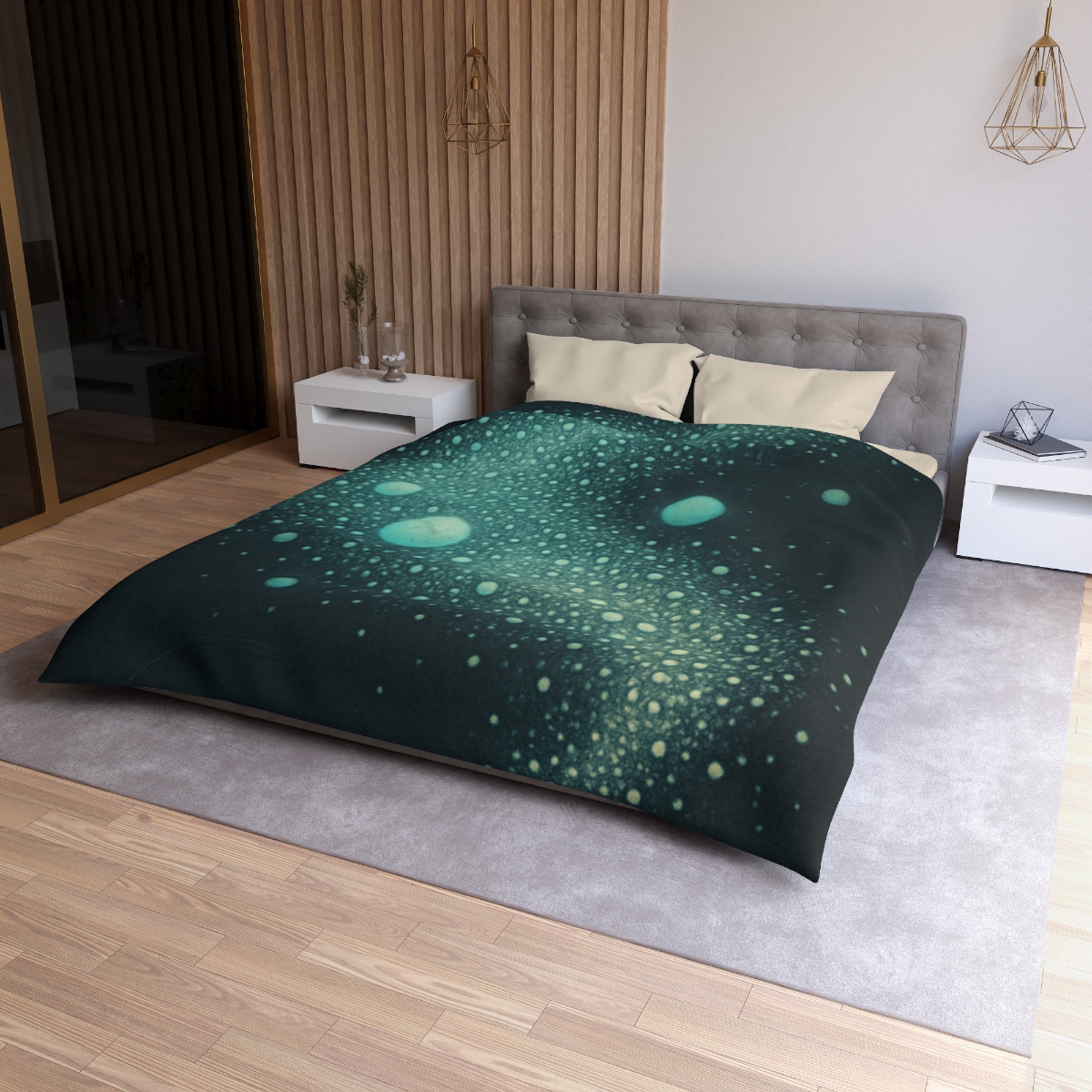 Seed Cluster Nebula Bloom designer printed duvets