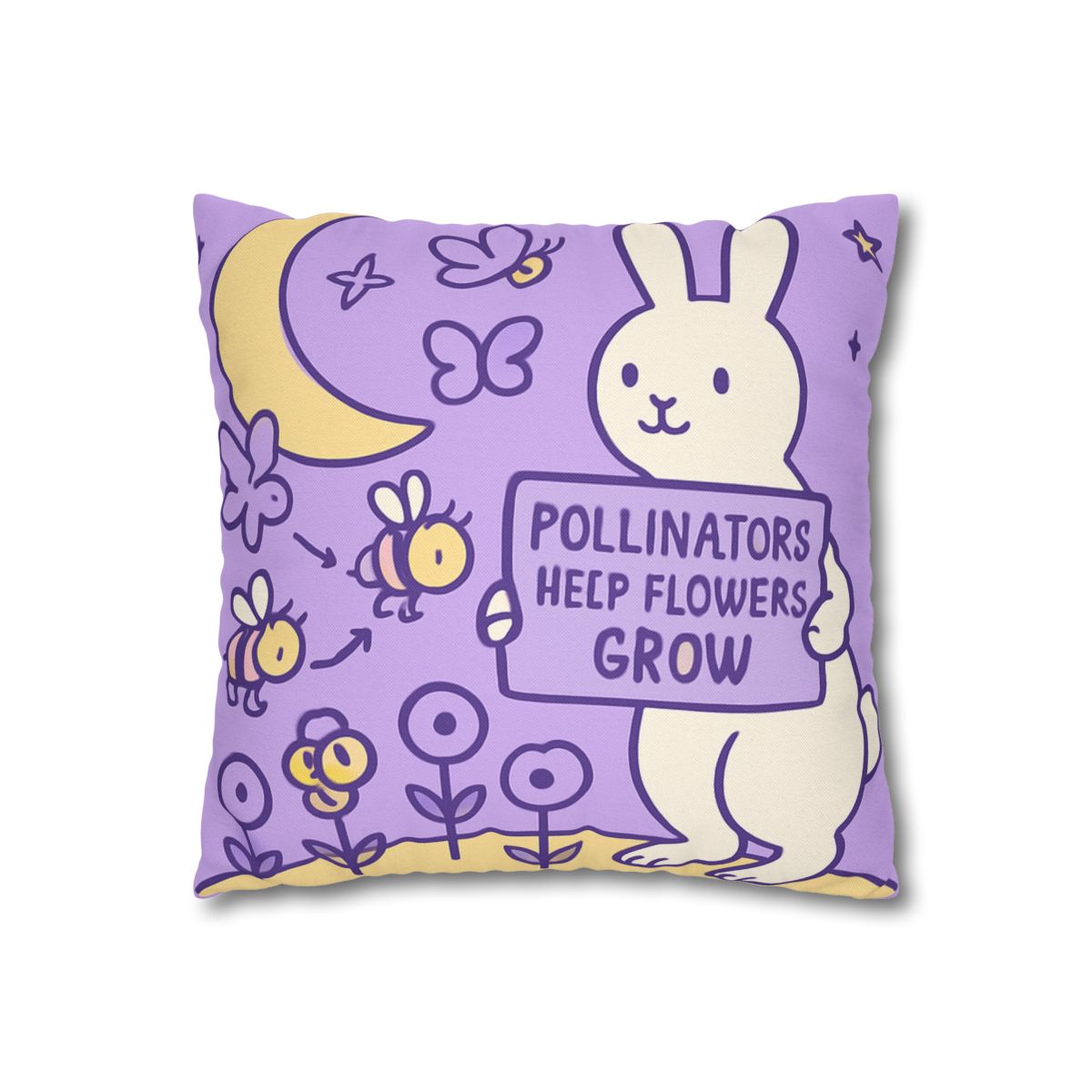 Moon Garden Pollinator Parade custom pillow cases