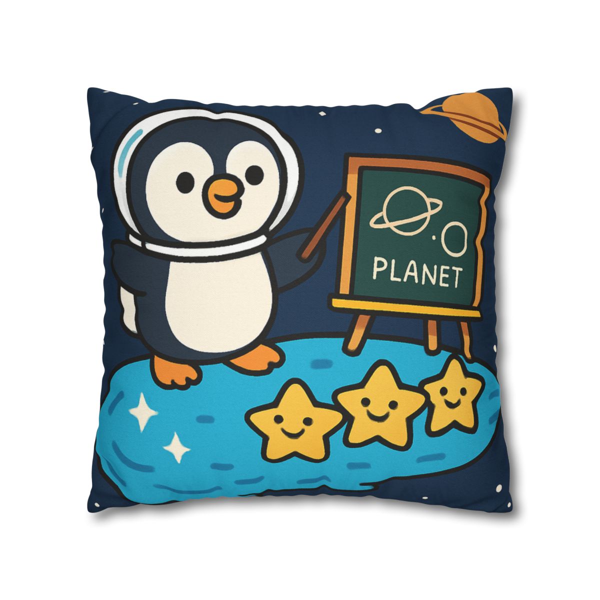 Comet Classroom With Captain Penguin personalized pillow covers