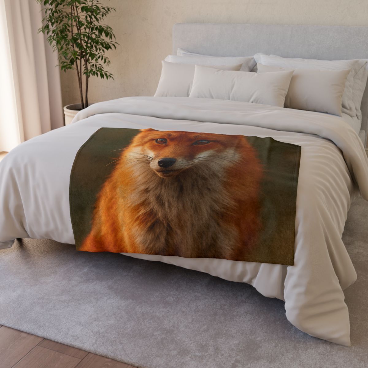 Crimson Whisper Red Fox decorative home blankets