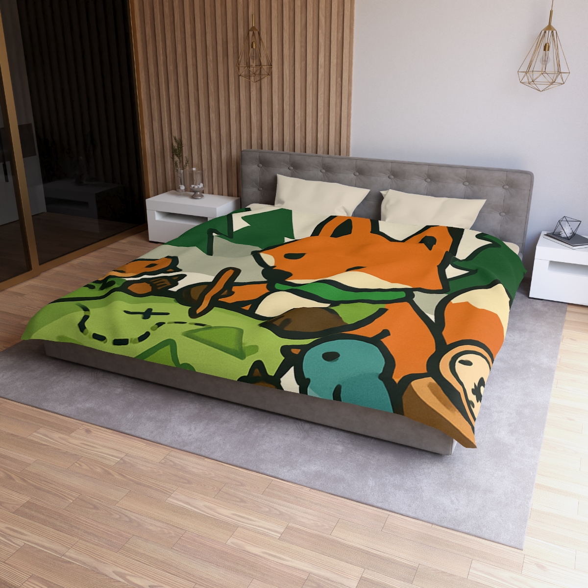 The Map Making Fox In Misty Pines duvets for gifts