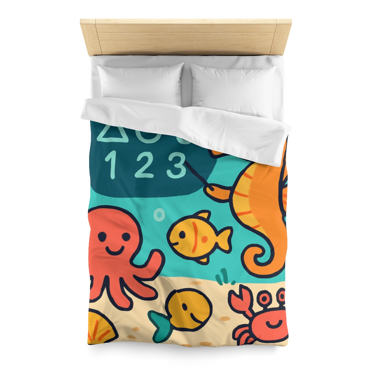Coral Classroom With The Seahorse Teacher unique patterned duvets