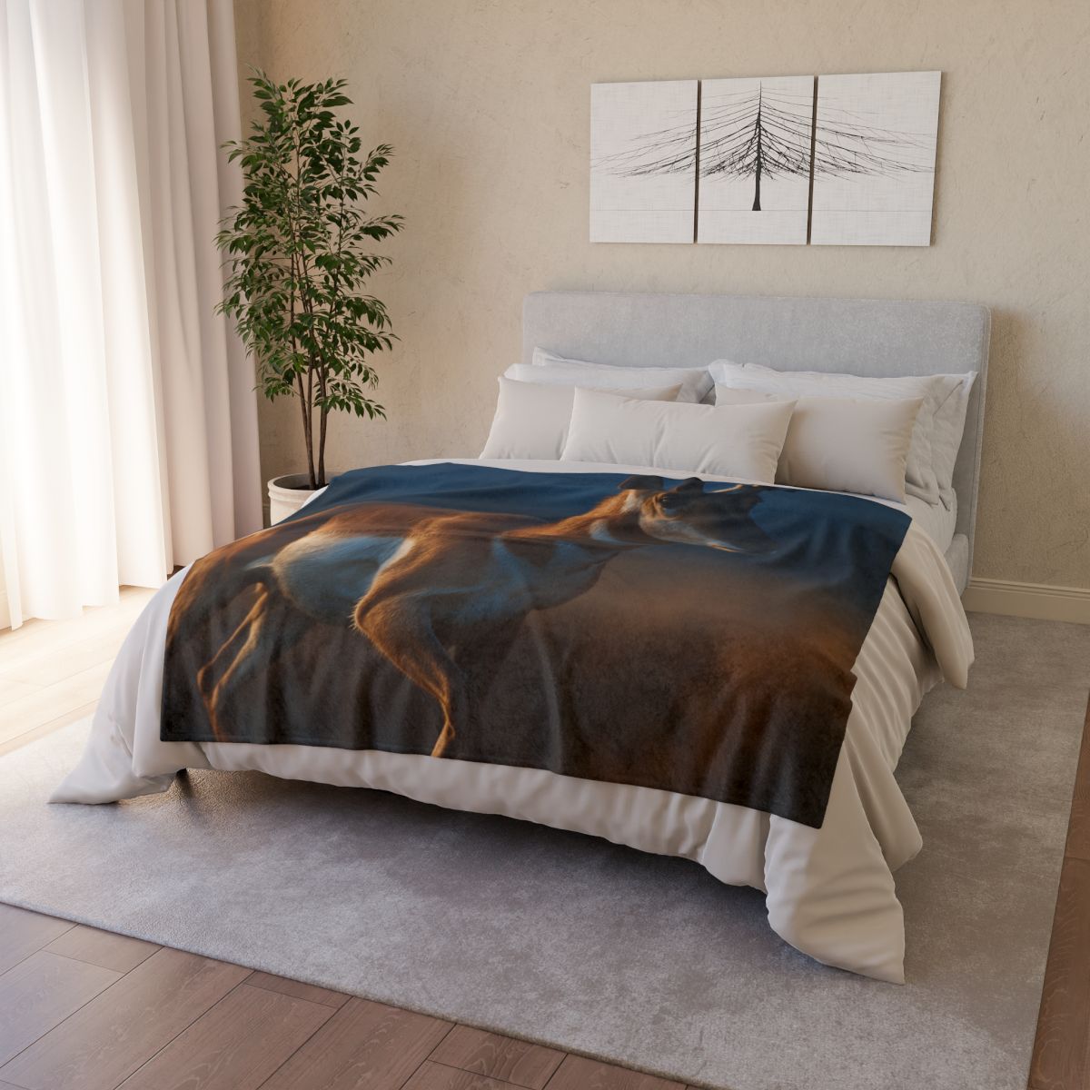 Moonlit Stride Pronghorn trendy patterned blankets