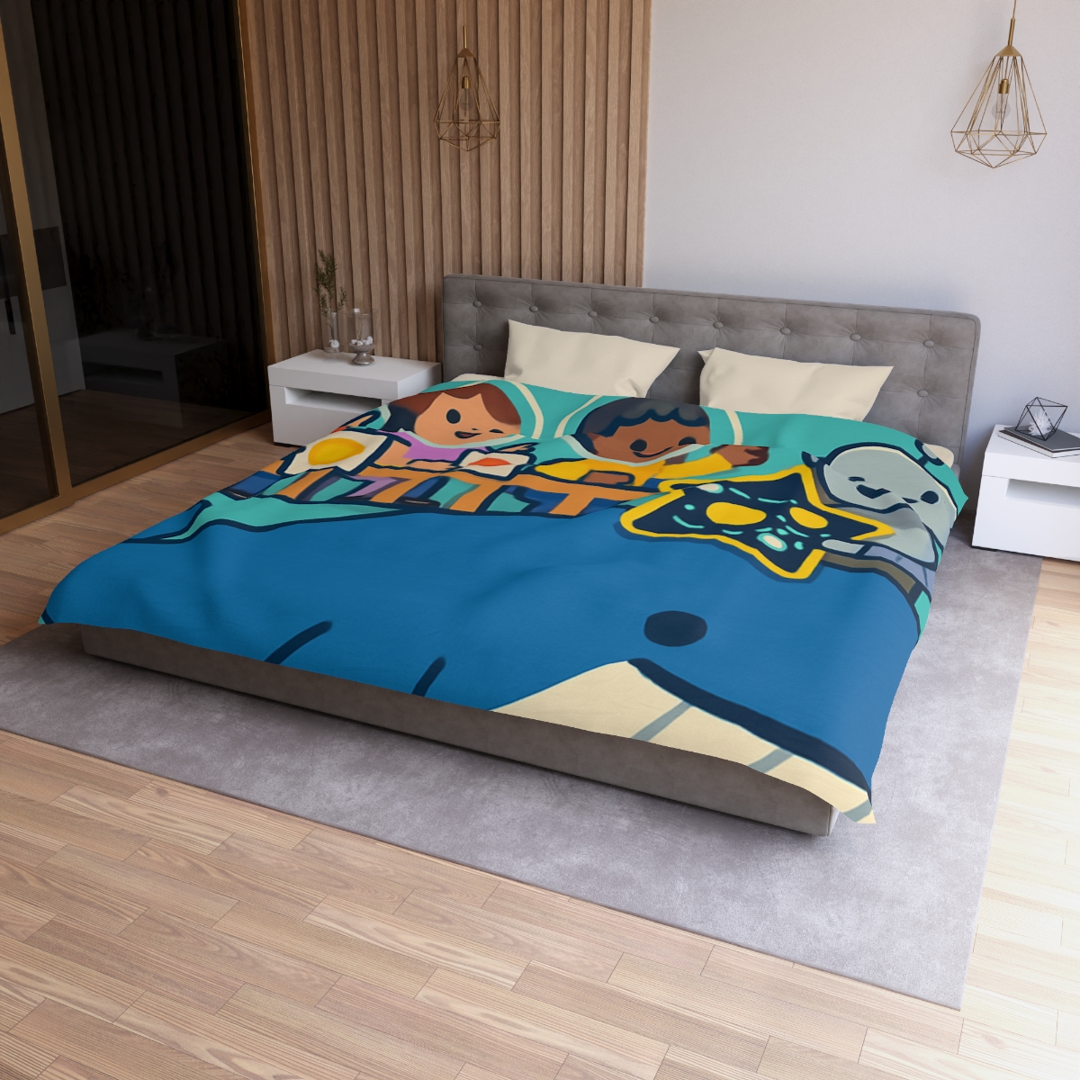 Comet Classroom In The Sky Whale custom duvets