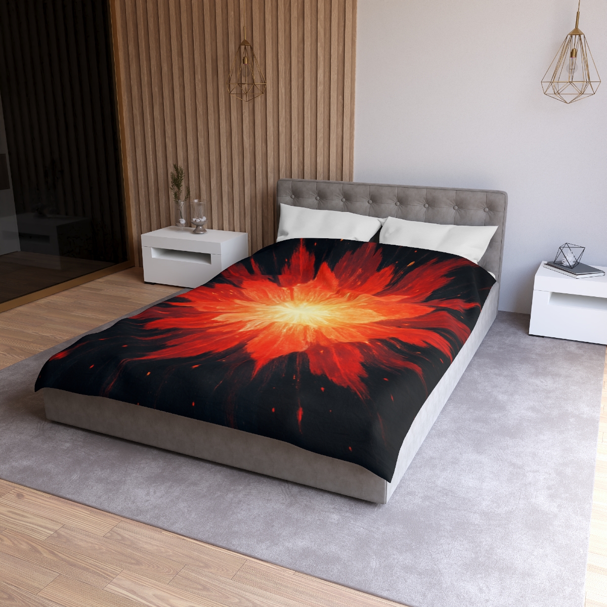 Starburst Ember Bloom custom duvets