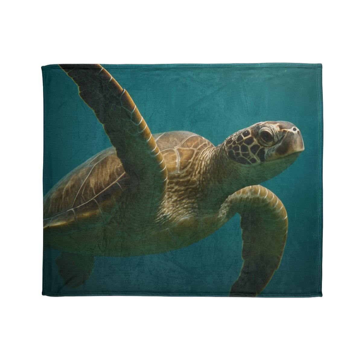 Nebula Glide Green Sea Turtle designer printed blankets
