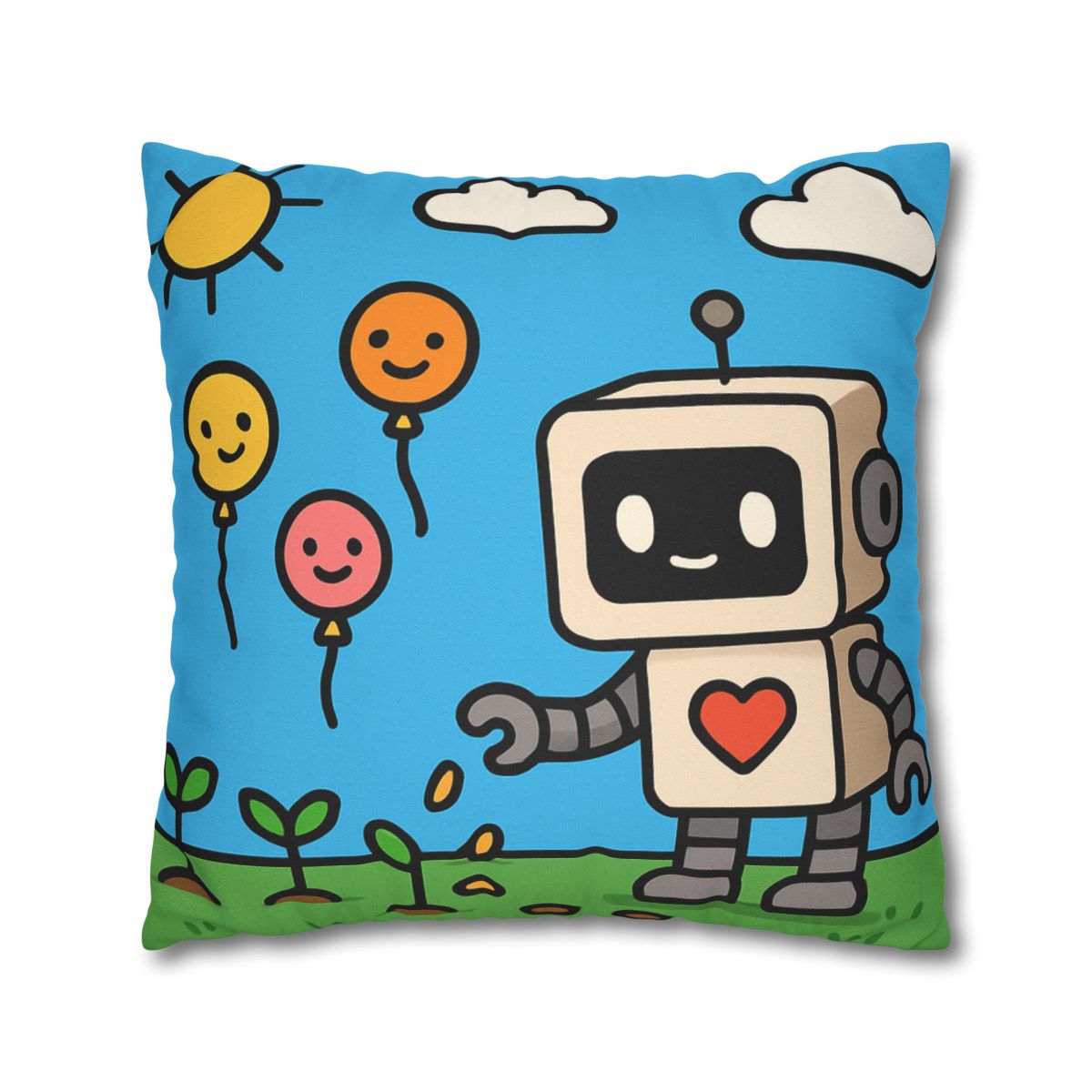 Robot Garden Of Flying Seeds stylish decorative pillowcases