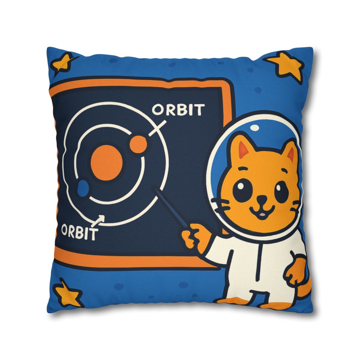 Comet Classroom Cat And The Orbit Chalkboard stylish decorative pillowcases