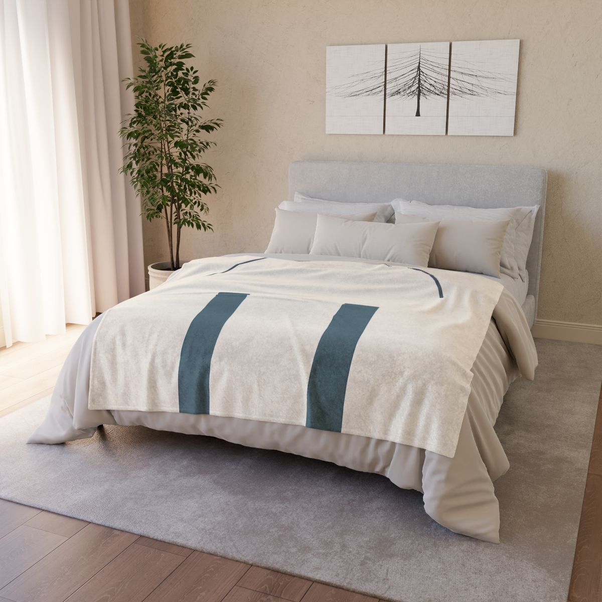 Arc Window With Twin Bars designer printed blankets