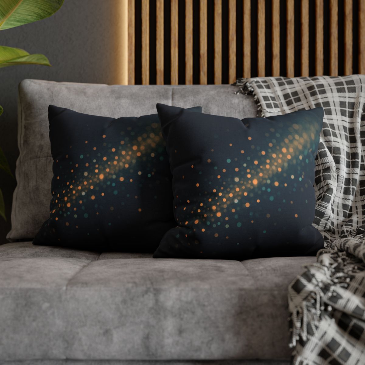 Radiant Particle Drift designer print pillow cases