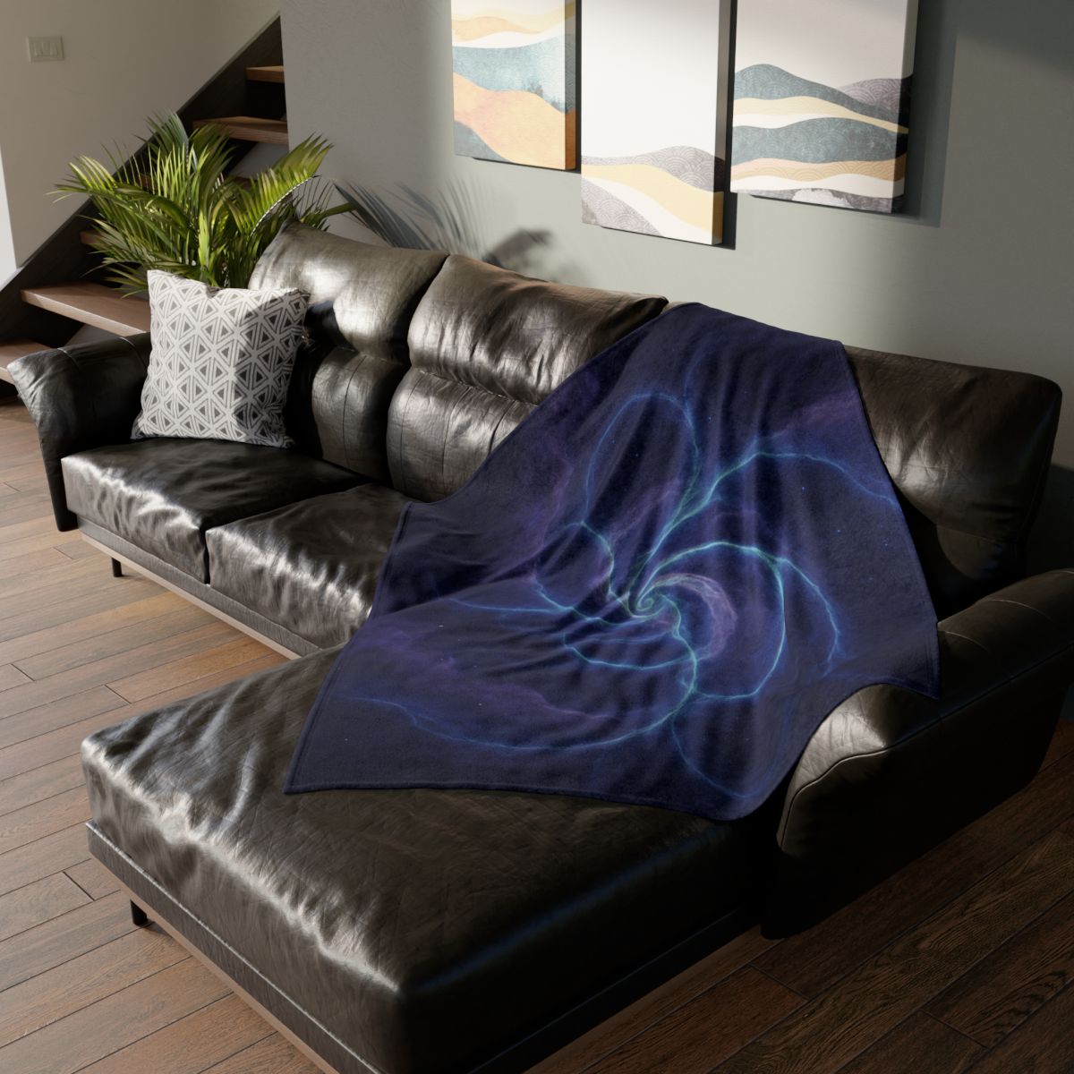 Nebula Spiral Lattice designer printed blankets
