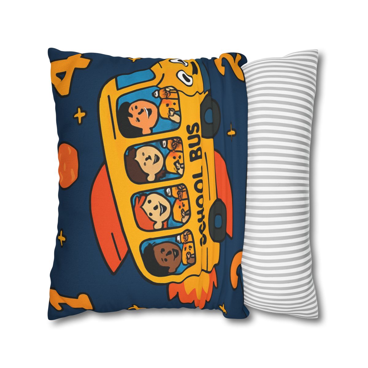 Rocket School Bus To Planet Math stylish decorative pillowcases