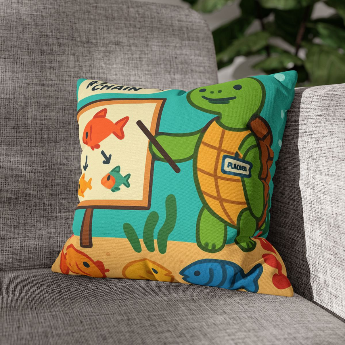 Coral Classroom Sea Turtle Guide trendy patterned pillow cases