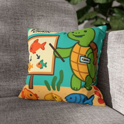 Coral Classroom Sea Turtle Guide trendy patterned pillow cases
