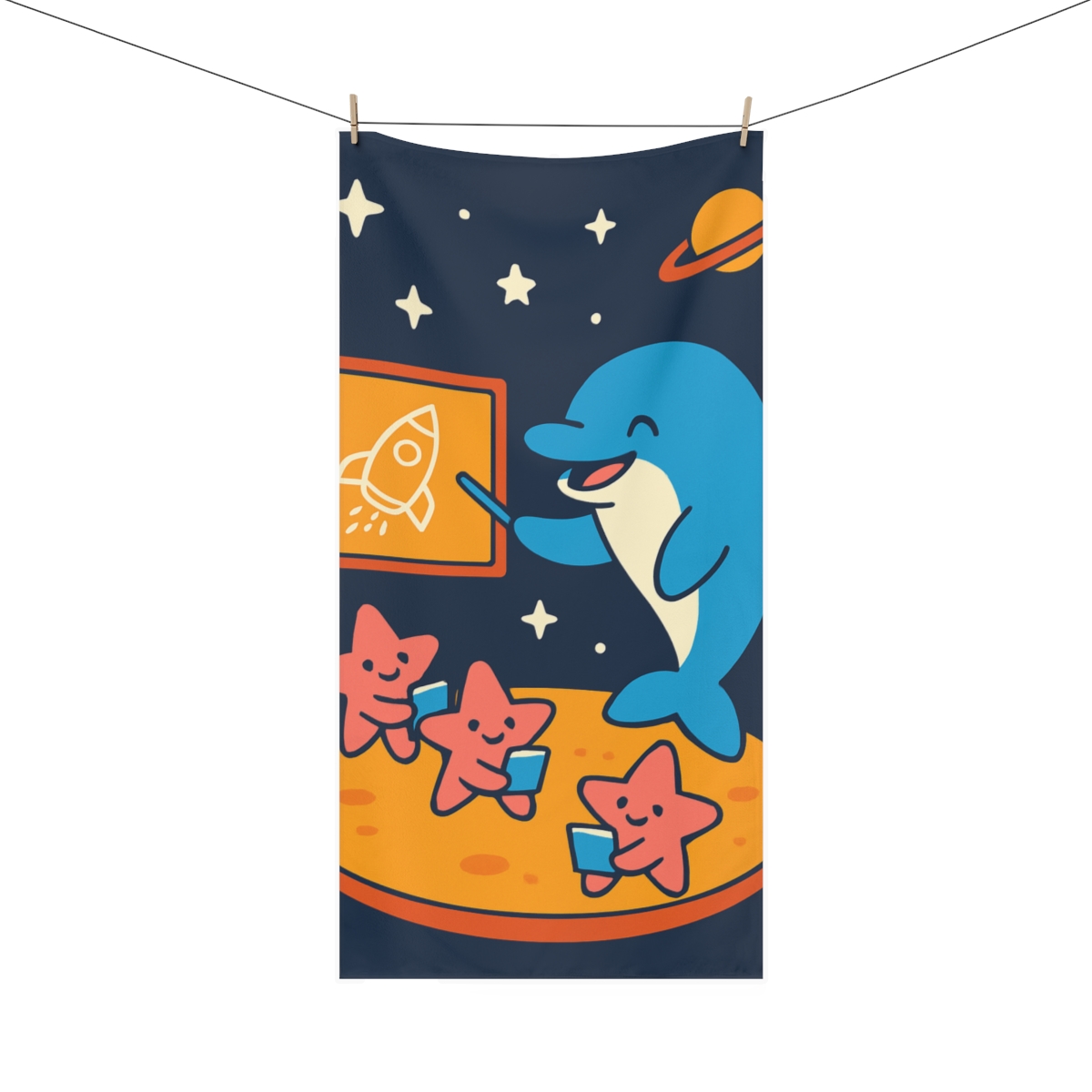 Cosmic Dolphin Star School stylish beach towels