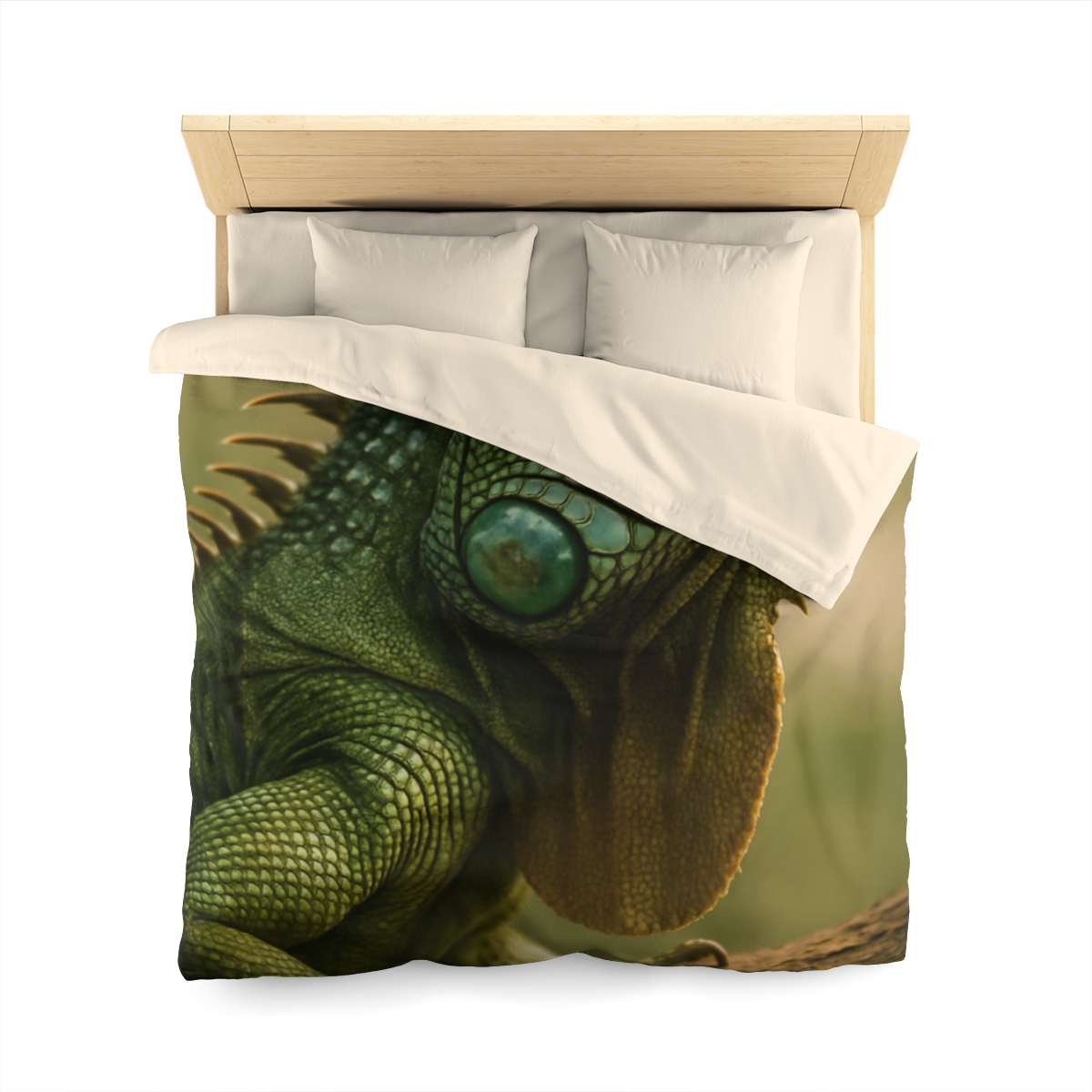 Sunlit Armor Green Iguana warm winter duvets