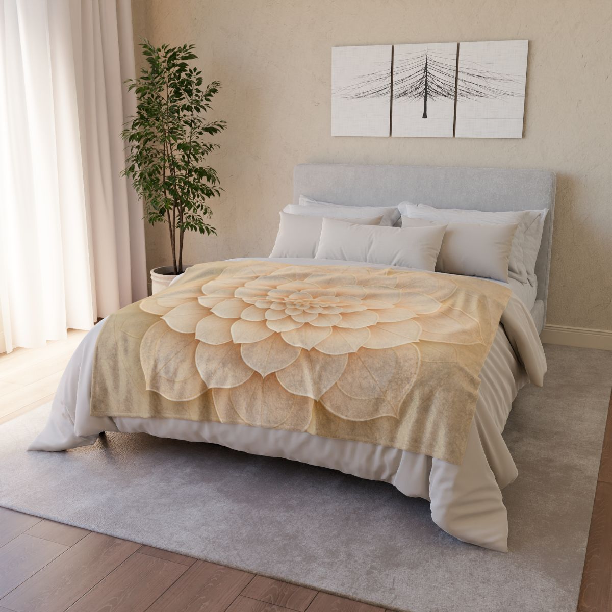 Petal Mosaic Halo soft fleece blankets