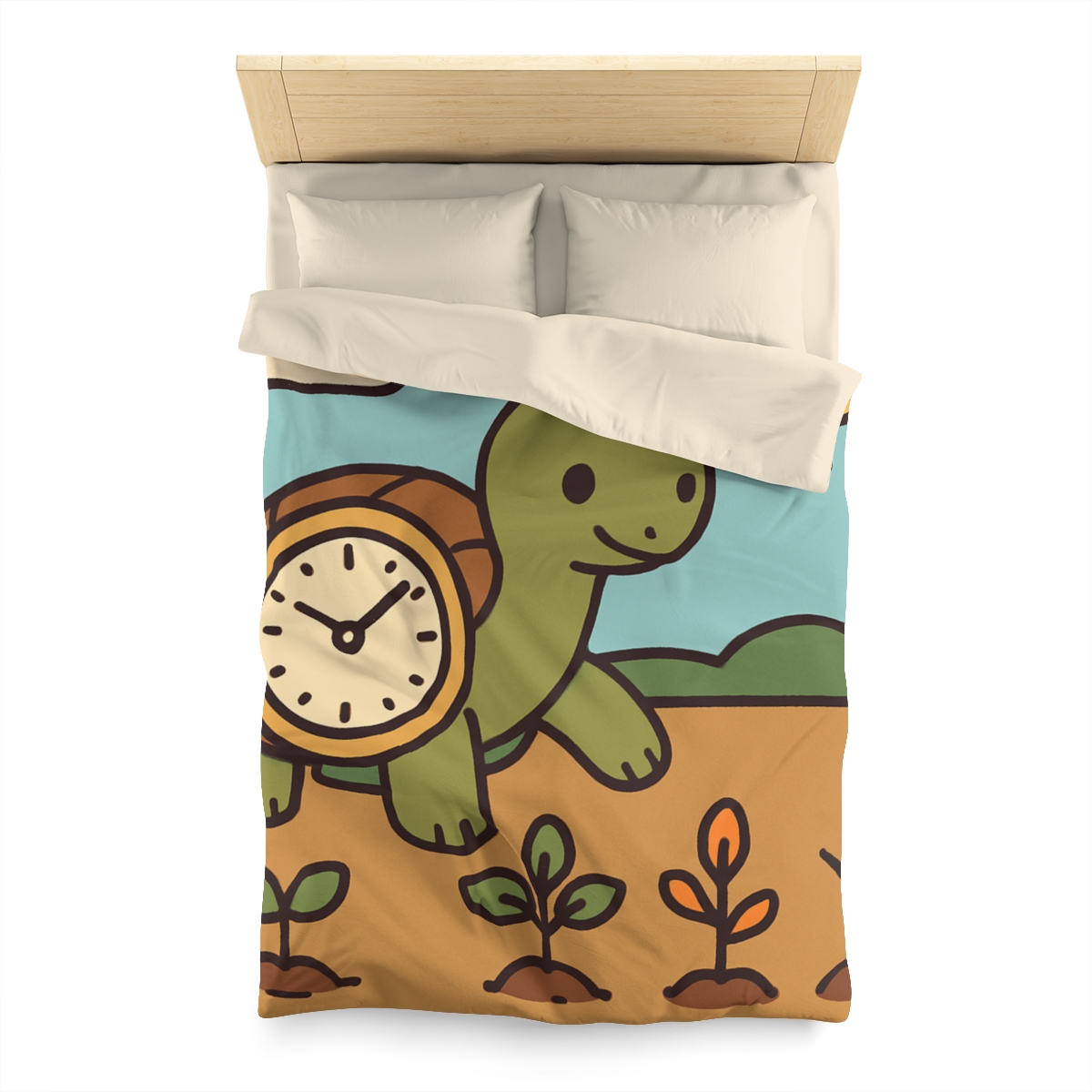 Time Travel Turtle Garden designer printed duvets