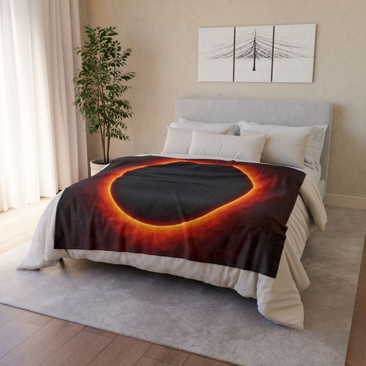 Dark Horizon Singularity decorative home blankets