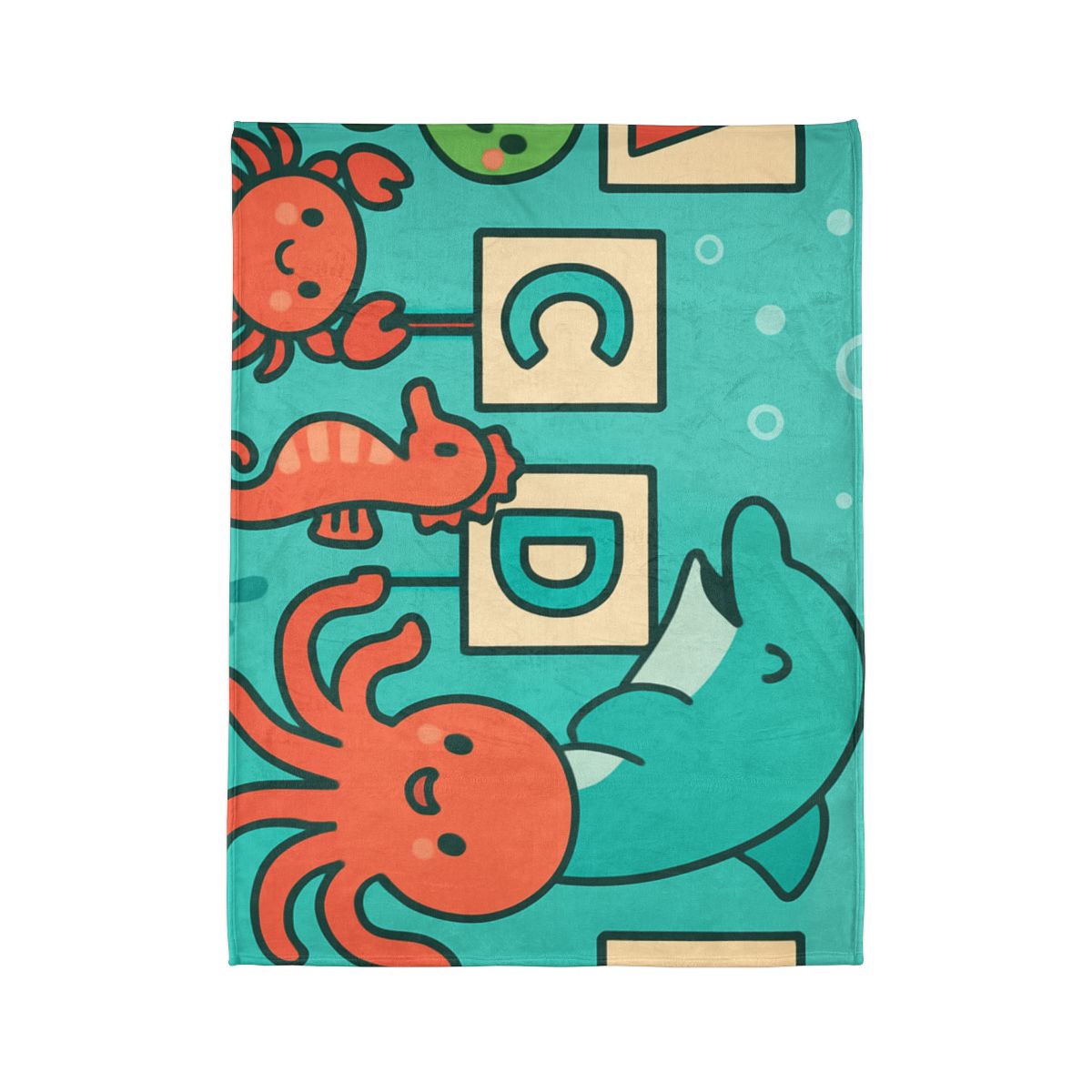 Coral Reef Alphabet Parade personalized cozy blankets