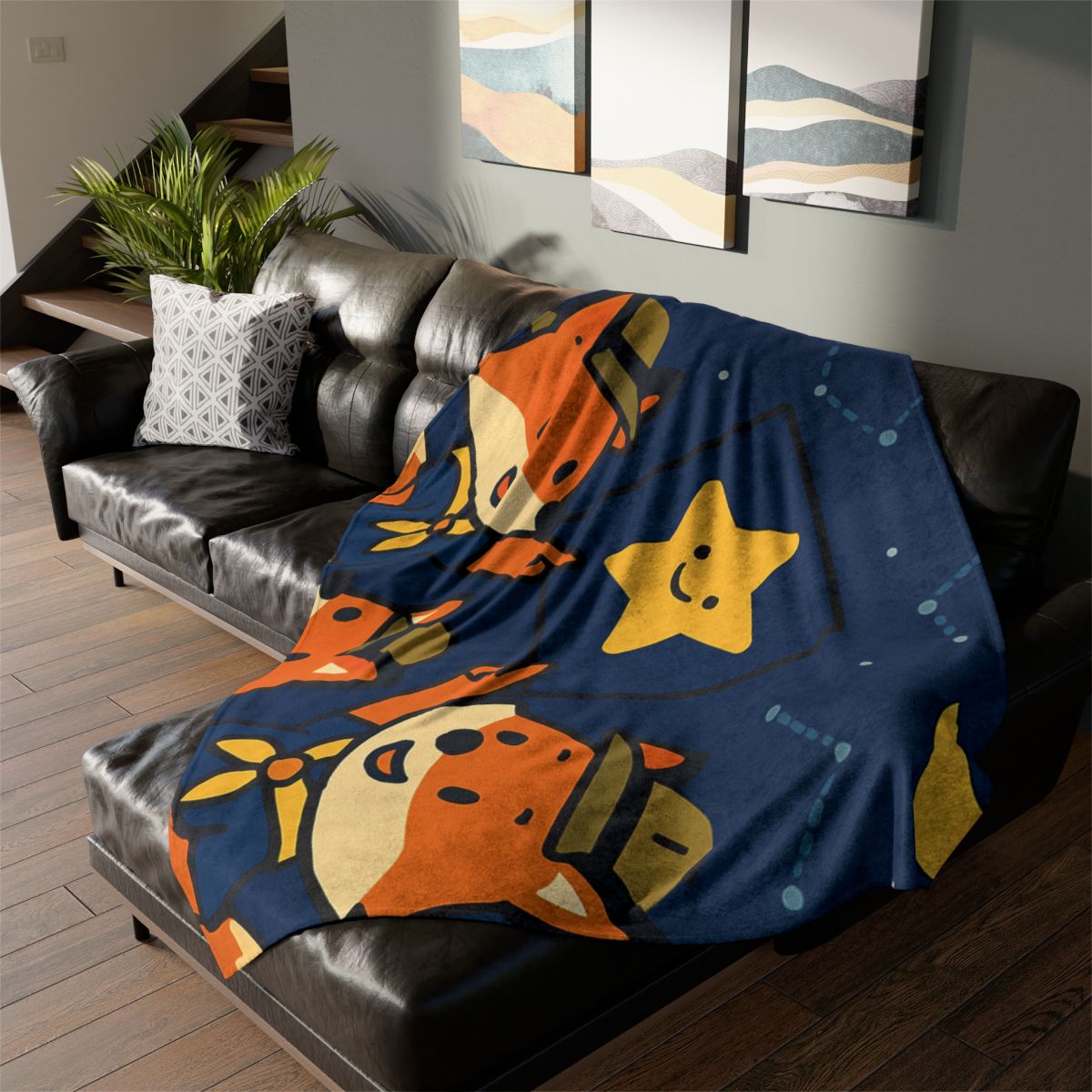 Stargazing Fox Scouts personalized cozy blankets