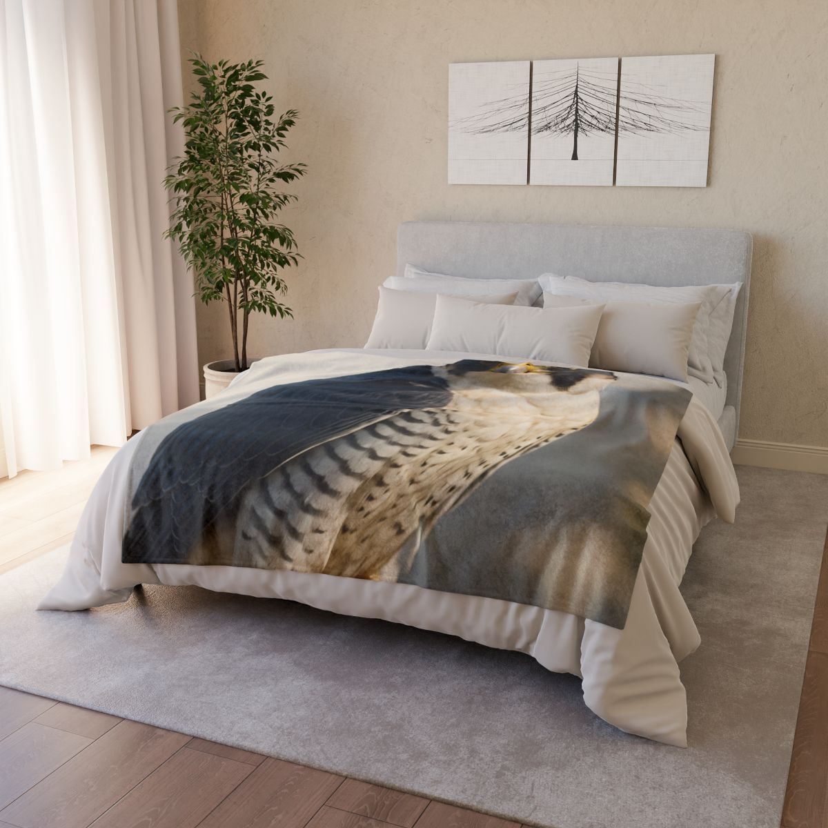Velocity Gaze Peregrine Falcon decorative home blankets