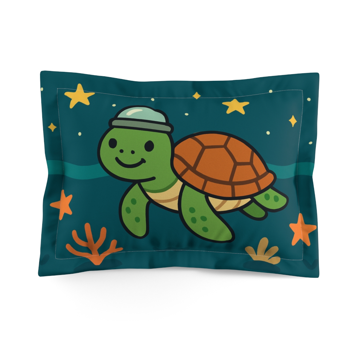 Starry Sea Turtle Expedition personalized decorative pillows
