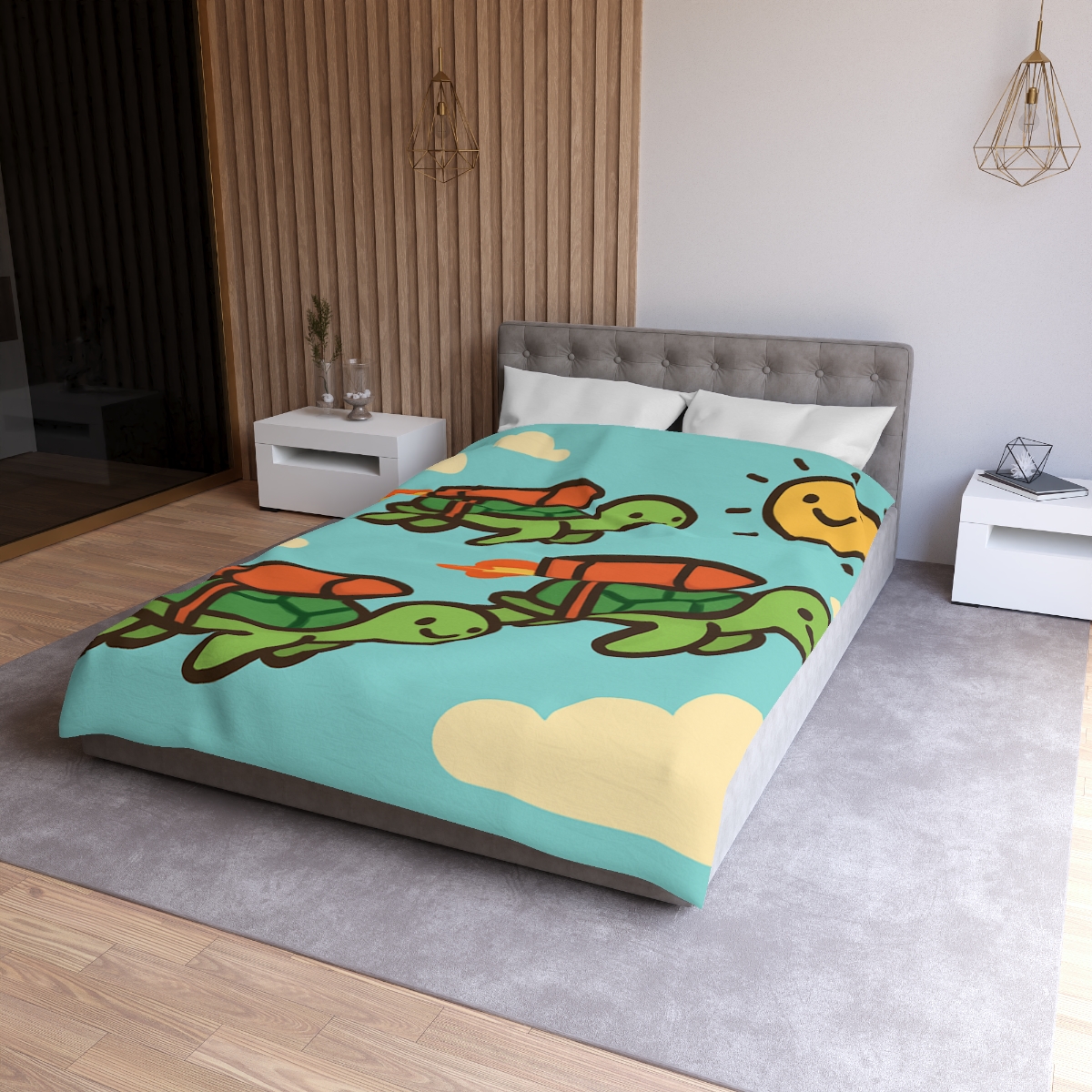 Rocket Powered Turtles soft comforter duvets
