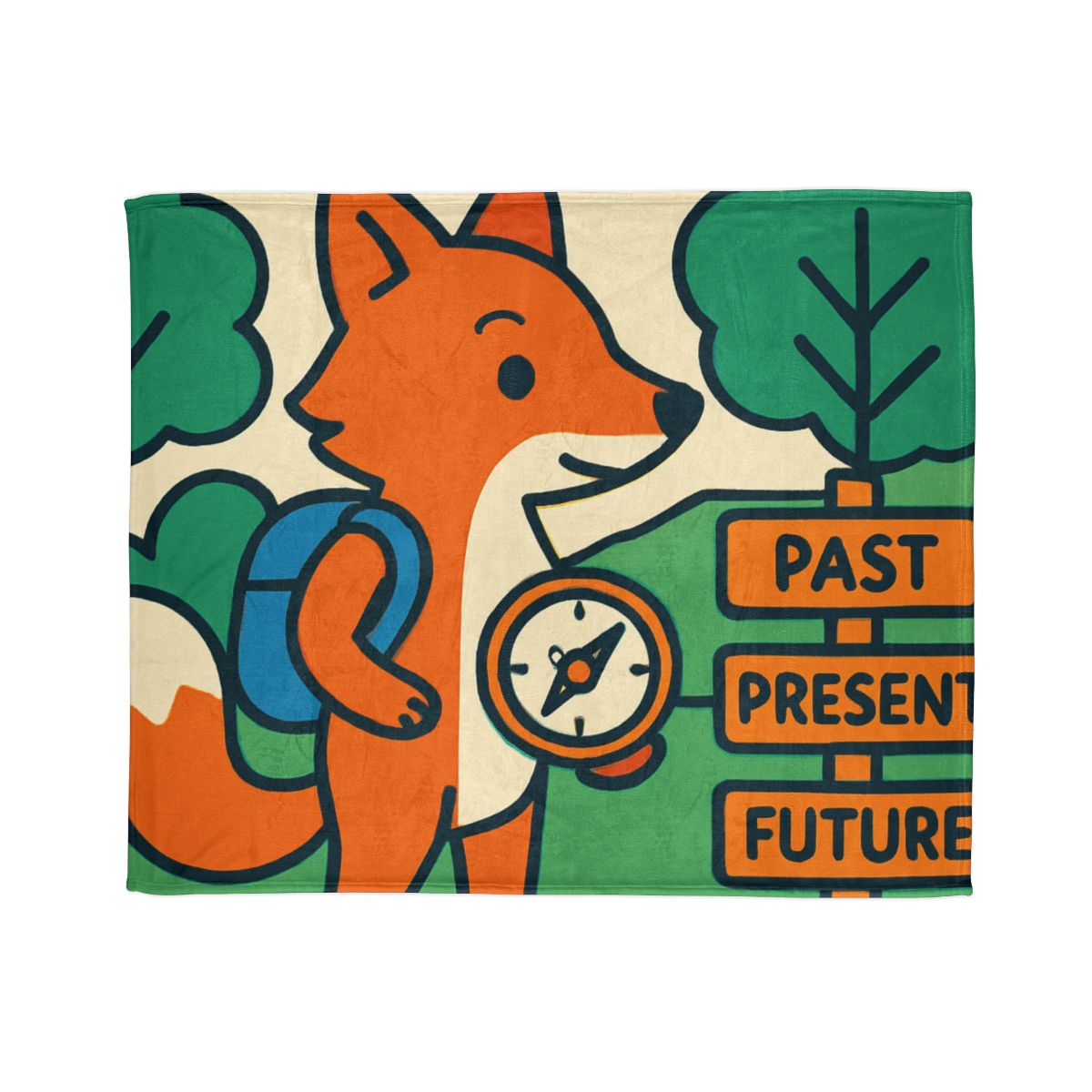 Time Traveling Forest Fox decorative home blankets