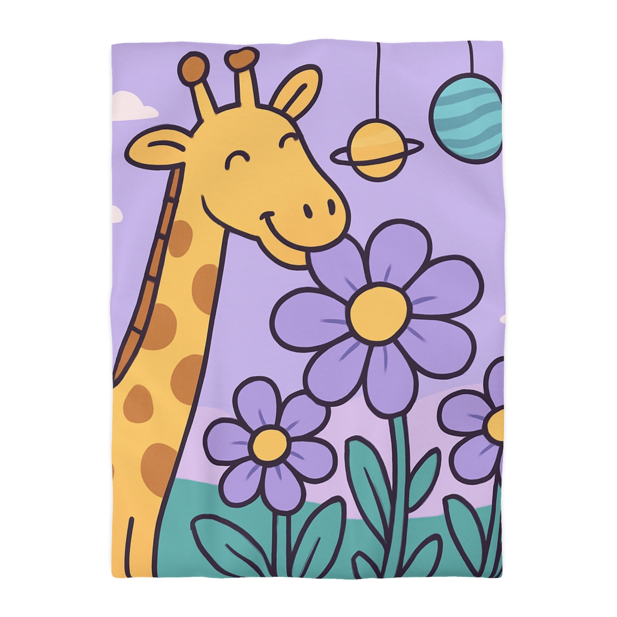 Galaxy Garden Giraffe personalized bedding duvets