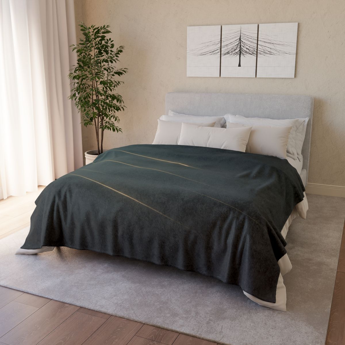 Silent Photon Drift soft fleece blankets