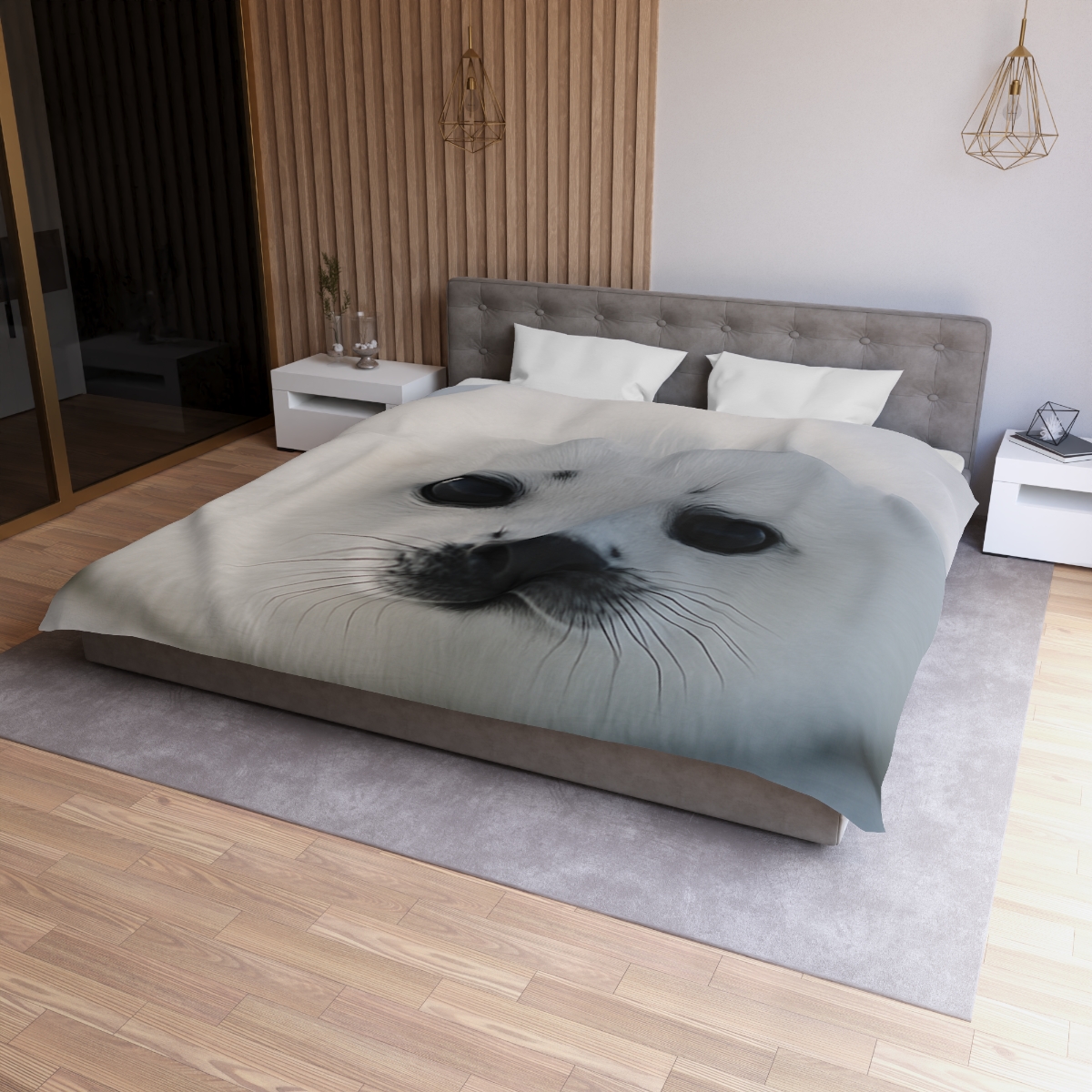 Snow Dream Harp Seal Pup unique patterned duvets