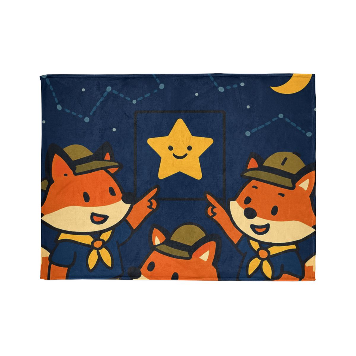 Stargazing Fox Scouts personalized cozy blankets