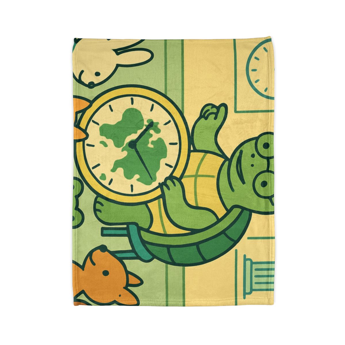 Time-Traveling Turtle School decorative home blankets