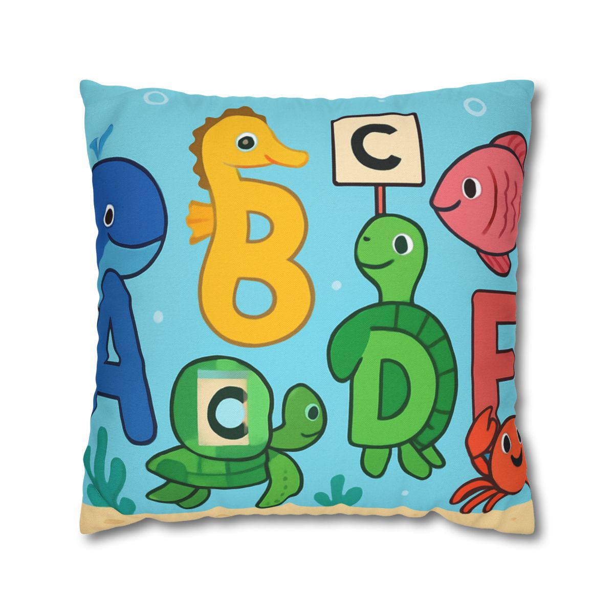 Coral Reef Alphabet Parade personalized pillow covers