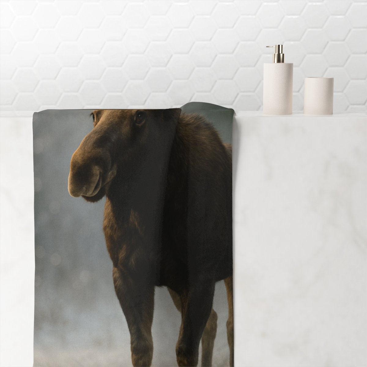 Glacier Shadow Moose unique gift towels