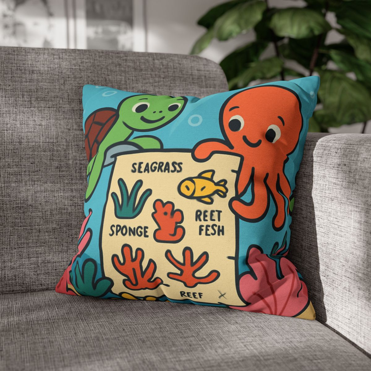 Coral Reef Map Makers comfortable bedding pillow covers