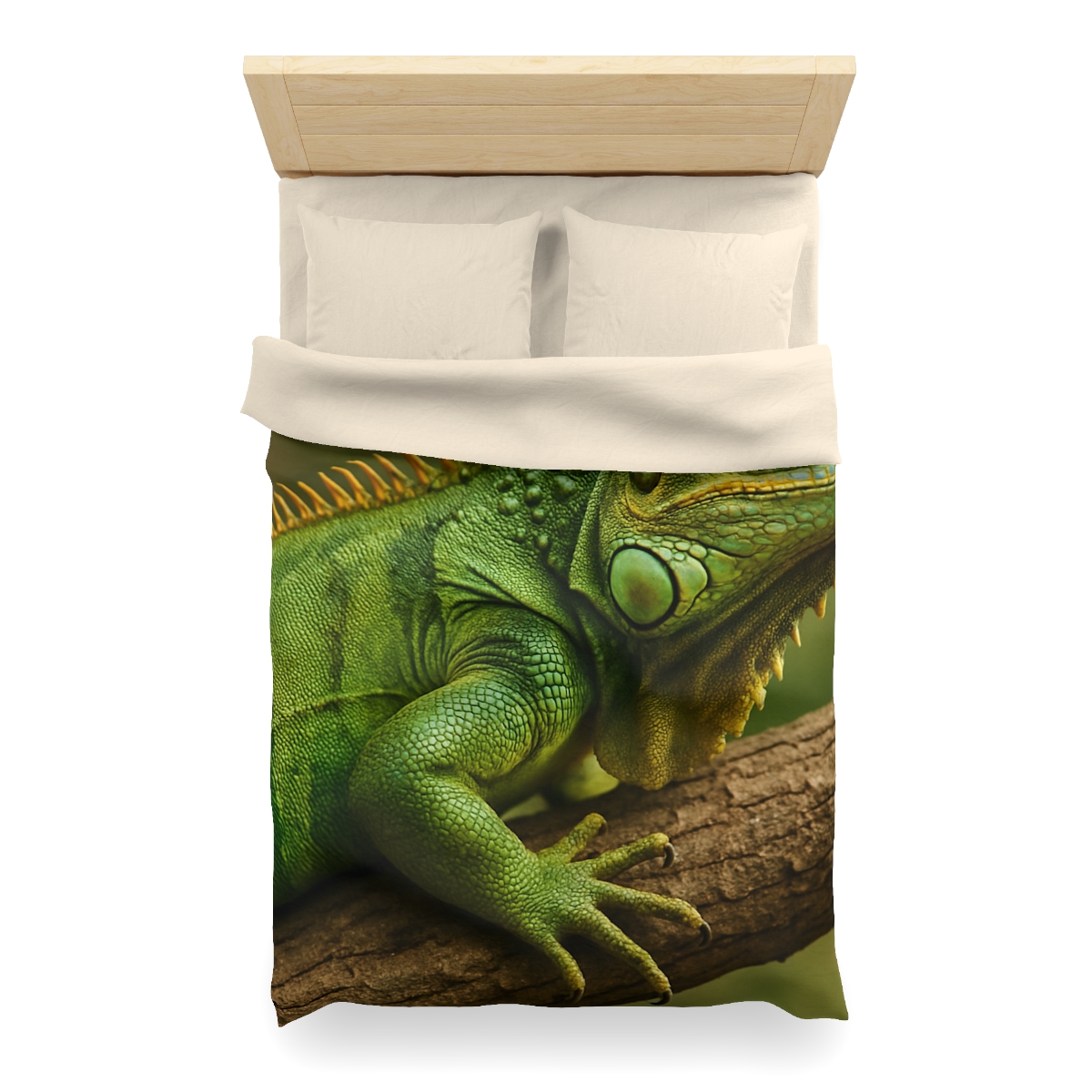 Emerald Drift Green Iguana personalized bedding duvets