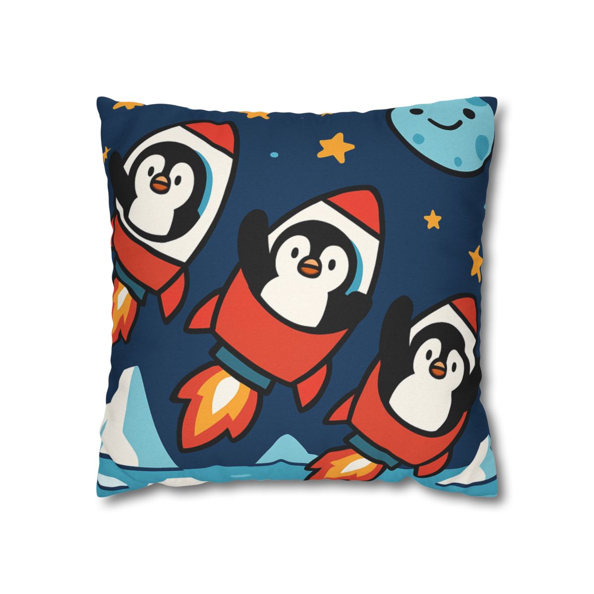 Rocket Penguin Crew soft cotton pillow cases