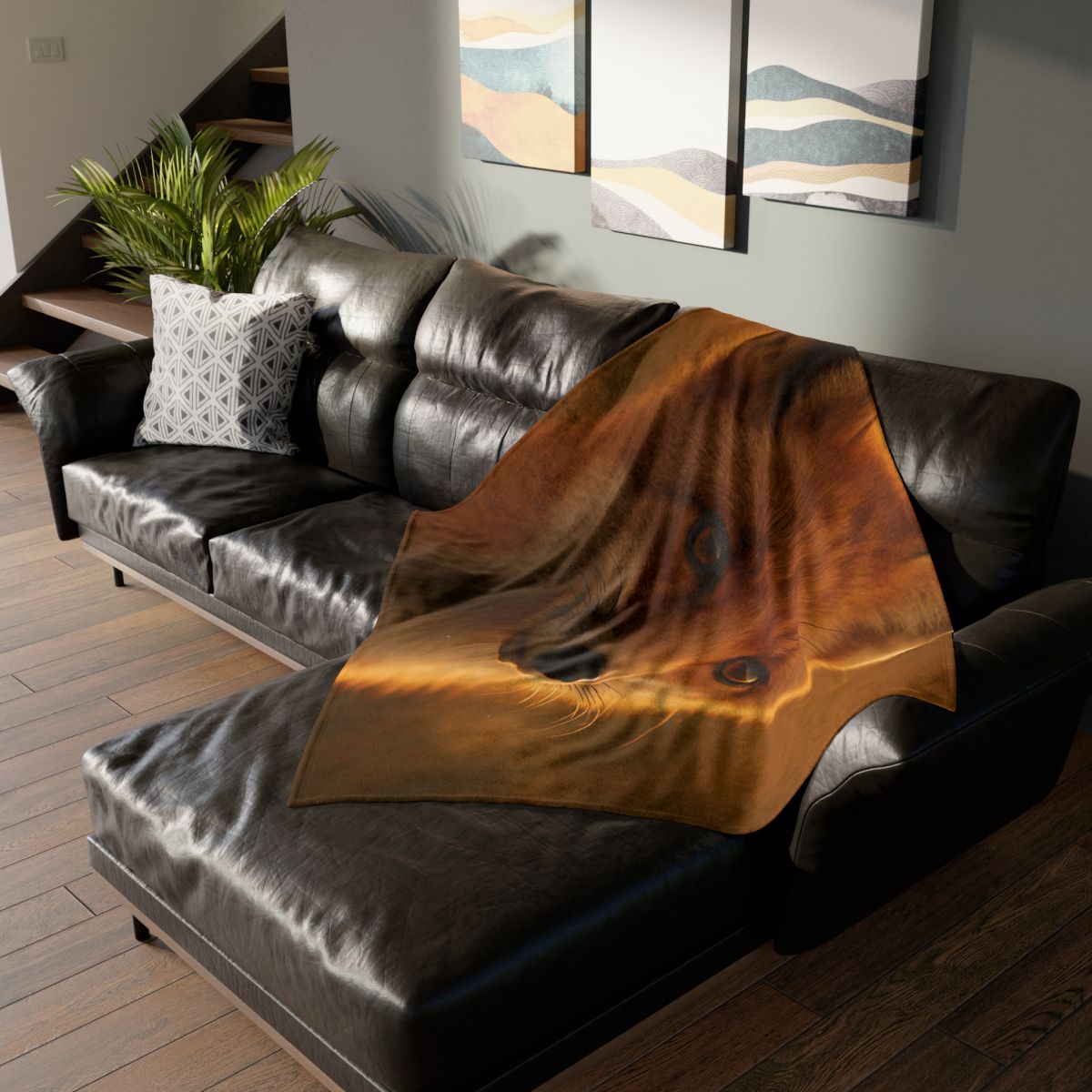 Crimson Whisper Red Fox soft fleece blankets