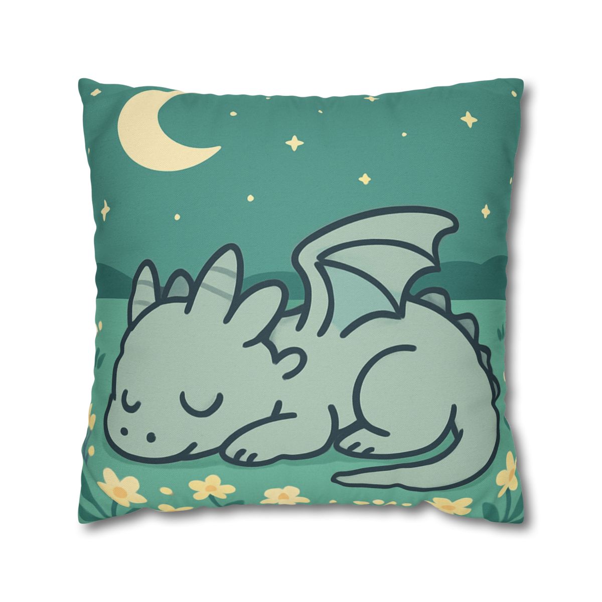 Moonlight Meadow Dragon designer print pillow cases