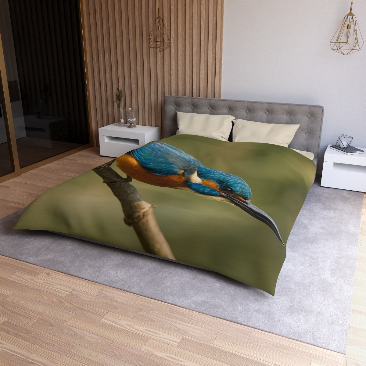 Kingfisher Sapphire Dive unique patterned duvets