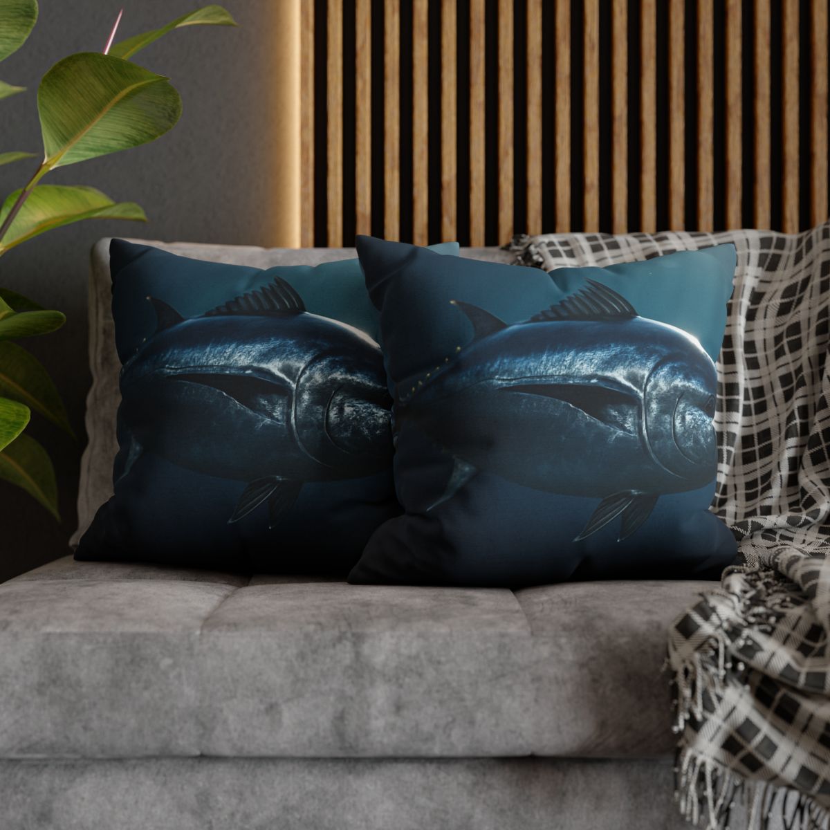 Glimmerfin Bluefin Tuna comfortable bedding pillow covers