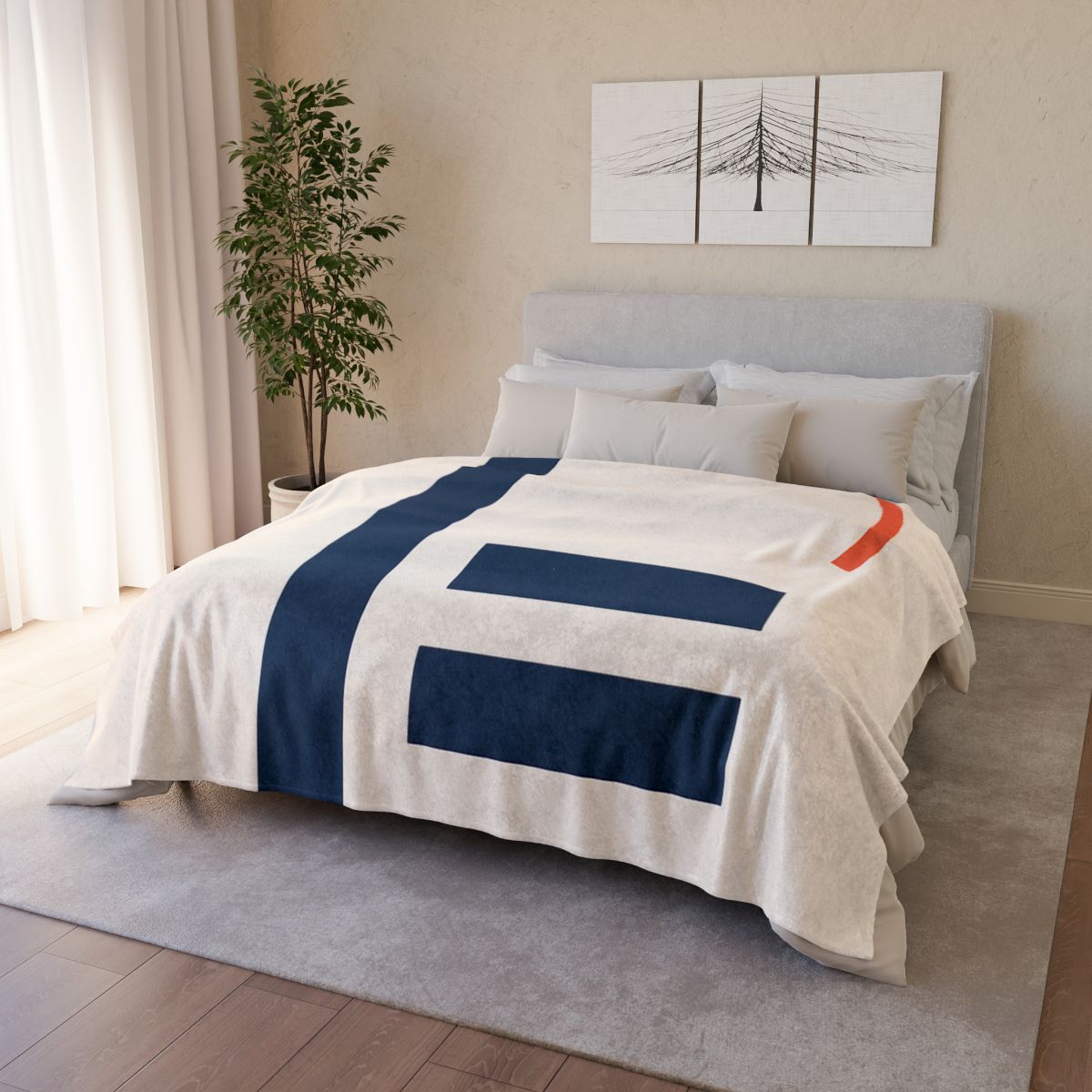 Offset Bars With Orbit Arc soft fleece blankets