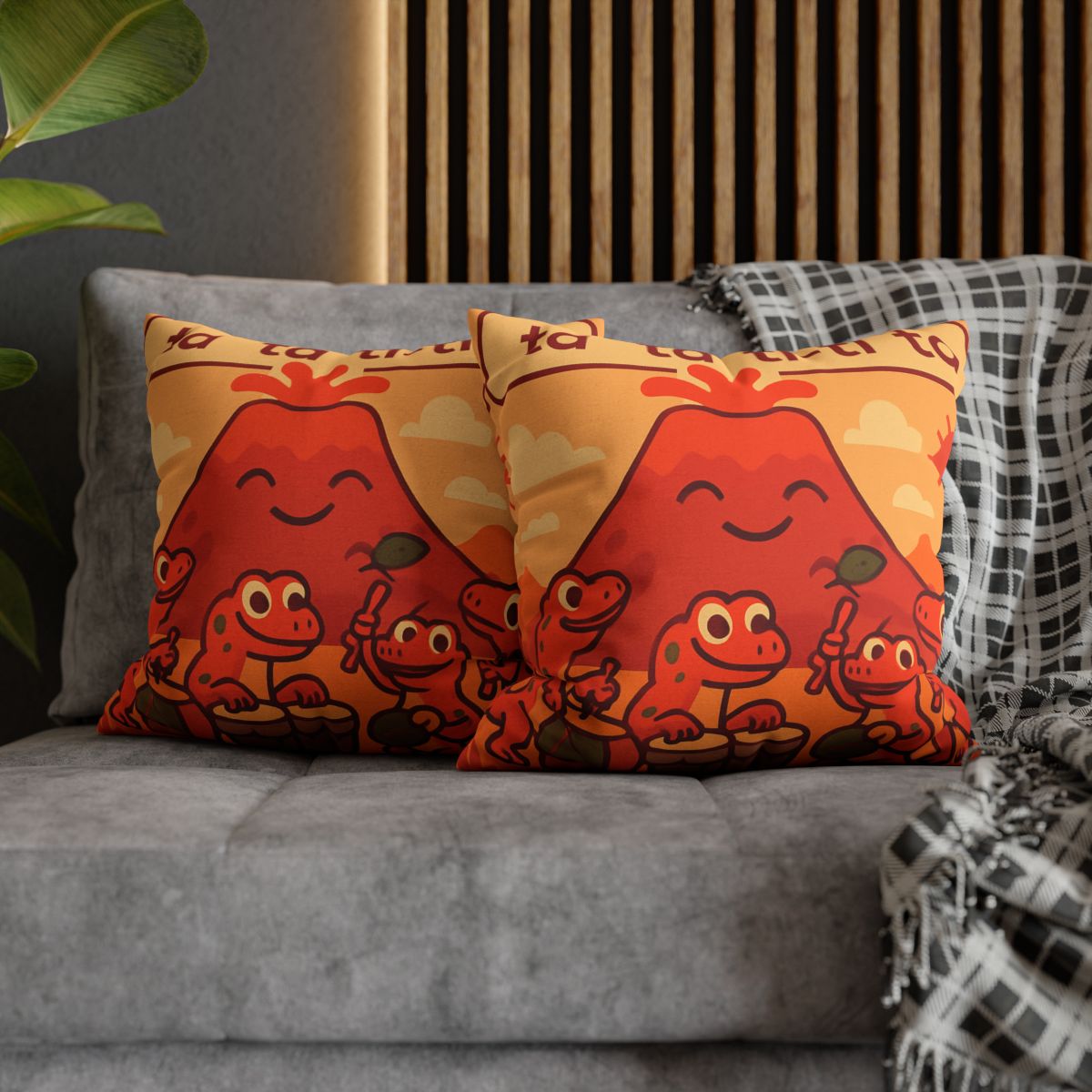 Volcano Drum Band Of The Rhythm Lizards designer print pillow cases