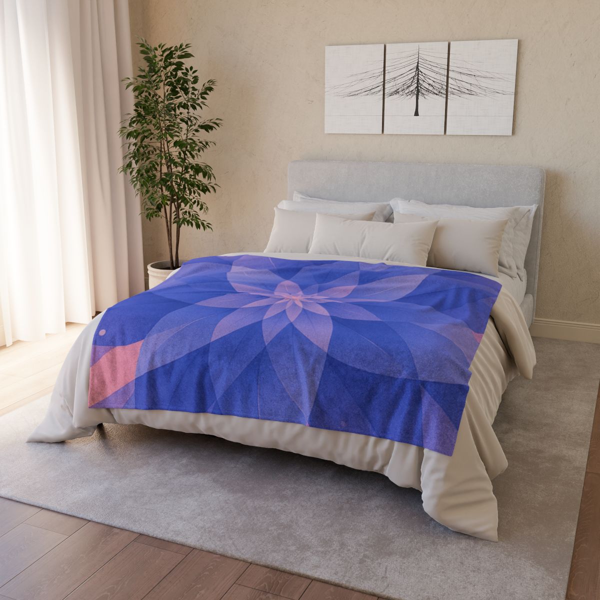 Petal Prism Overlap soft fleece blankets